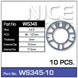 Wheel Spacers 10pcs (5 Pairs)