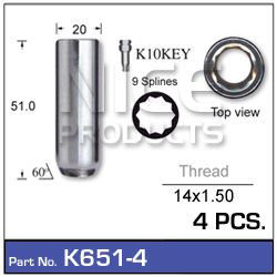 Lock Nuts 4+Key