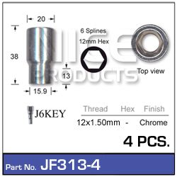 Chrome Nuts (set of 4 + Key)