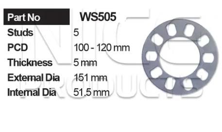 Wheel Spacers 10pcs (5 Pairs)