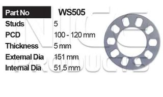 Wheel Spacers 10pcs (5 Pairs)