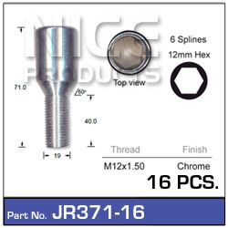 Chrome Wheel Bolts