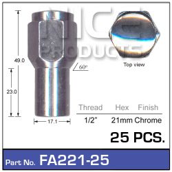 Chrome Nuts pk25
