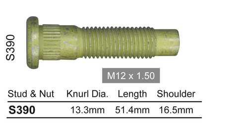 Speakeasy Garage Wheel Studs 1 5/8" Long 7/16-20 Thread .610 Knurl – For 4WD/RWD