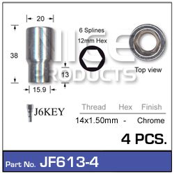 Chrome Nuts (set of 4 + Key)