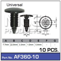 Fasteners Pkt 10