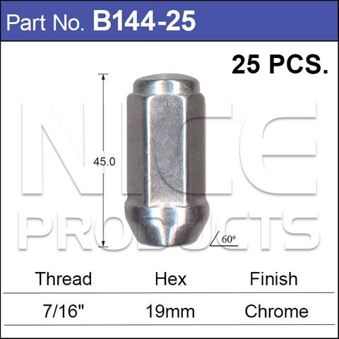 Chrome Nuts pk25
