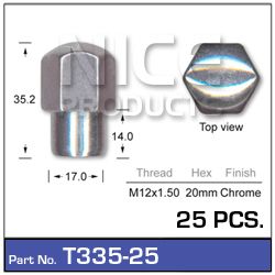 Chrome Nuts pk25