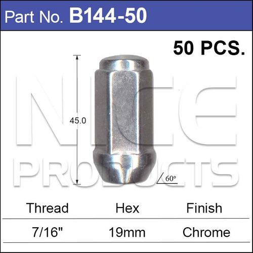 Chrome Nuts pk50