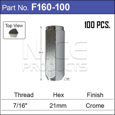 Chrome Nuts pk100