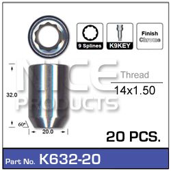 Chrome Nuts pk20