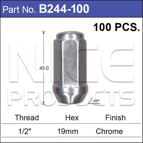 Chrome Nuts pk100