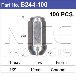Chrome Nuts pk100