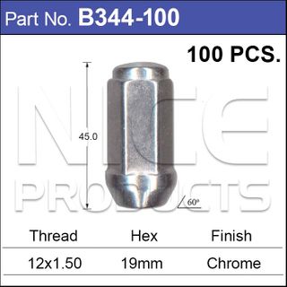 Chrome Nuts pk100