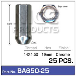 Chrome Nuts pk25