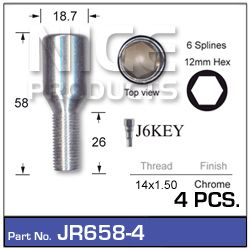 Chrome Nuts (set of 4 + Key)