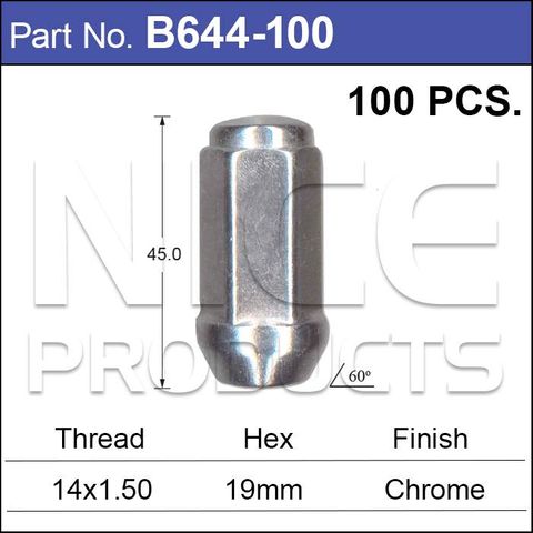 Chrome Nuts pk100