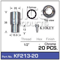 Chrome Nuts pk20