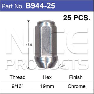 Chrome Nuts Pk 25