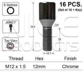 Chrome Wheel Bolts