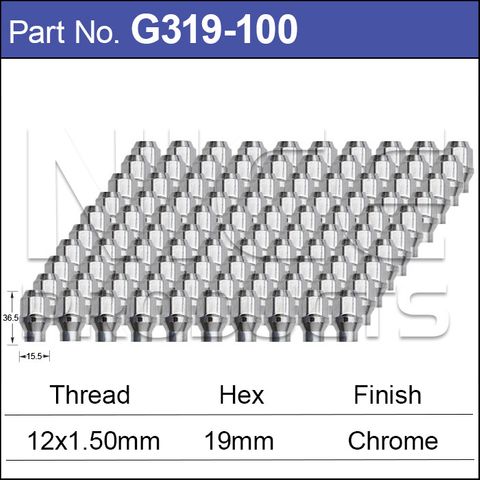 Chrome Nuts pk100