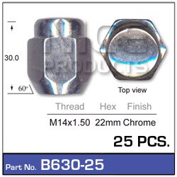 Chrome Nuts pk25