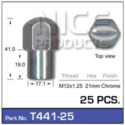 Chrome Nuts pk25