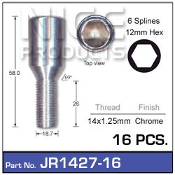 Chrome Wheel Bolts