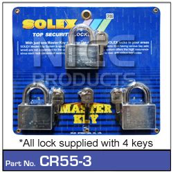 Padlock 55mm pk 3