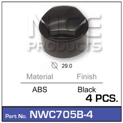 Wheel Nut Cover Black (4)