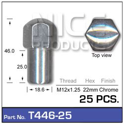Chrome Mag Nuts pk25