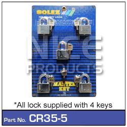 Padlock 35mm pk 5