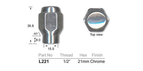 Chrome Nuts pk100