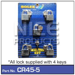 Padlock 45mm pk 5