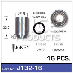 Chrome Nut pk16