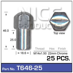 Chrome Nuts pk25
