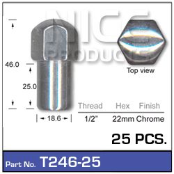 Chrome Nut Pk 25