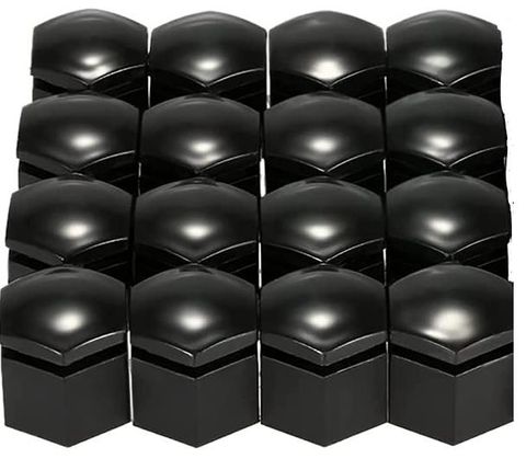 Wheel Nut Cover Black pk16