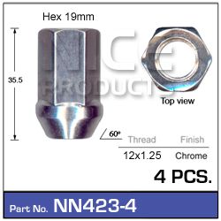 Wheel Nuts Pkt 4