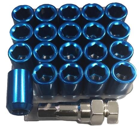 Chrome Nut Set Blue