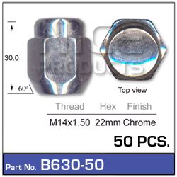 Chrome Nuts Pk50