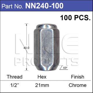 Chrome Nuts pk100