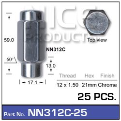 Chrome Nuts pk25