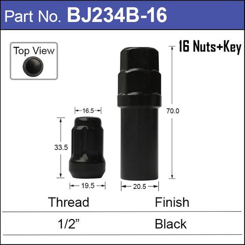 Lock Nuts Black (16)