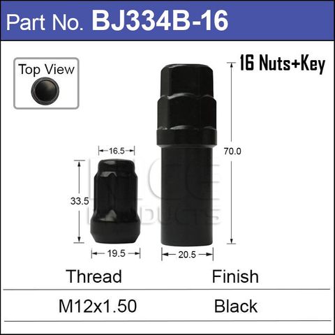 Lock Nuts Black (16)