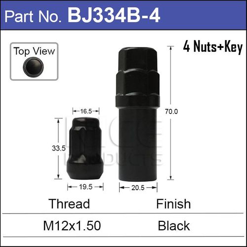 Lock Nuts Black (4)