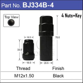 Lock Nuts Black (4)