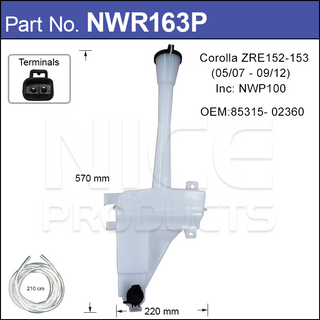 Washer Bottle With Washer Pump