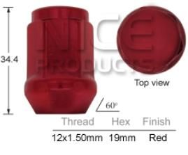 Wheel Nuts RED pk25