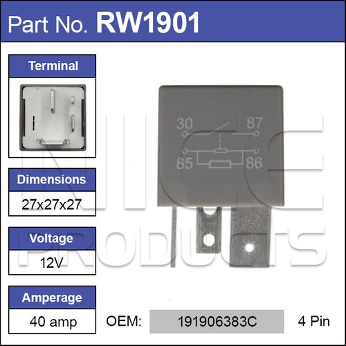 Fuel Pump Relay OEM:191906383C